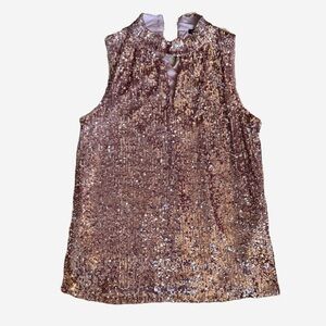 Rose Gold Sequin Sleeveless Top